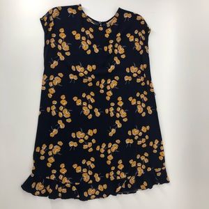 🎈Popsugar Tunic Skirt Yellow Poppy on Black Print